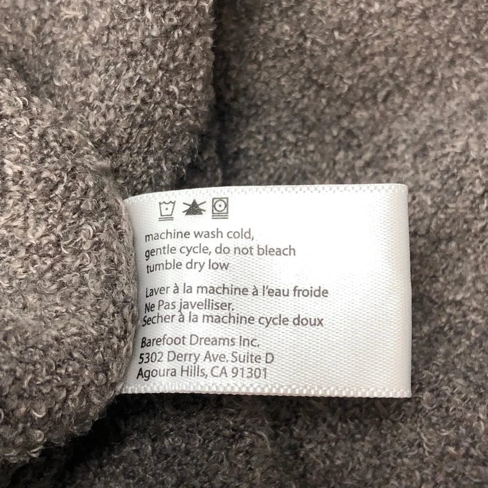 Barefoot Dreams Cardigan Gray Cream Ombré Open Front Size S/M Cozy